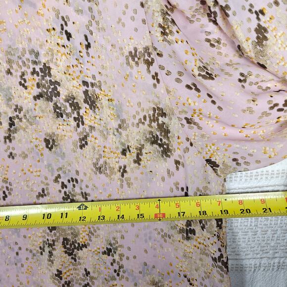 Hope & Harlow Pink Sheer Floral Blouse Oversized Sleeves Size S NEW - Picture 3 of 8